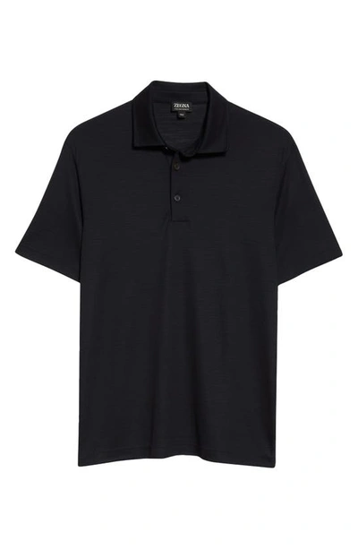 Shop Zegna High Performance™ Wool Polo In Navy