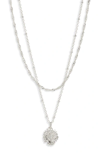Shop Kendra Scott Brielle Layered Necklace In Silver