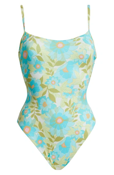 Shop Billabong Summer Sky One-piece Swimsuit In Blue Multi