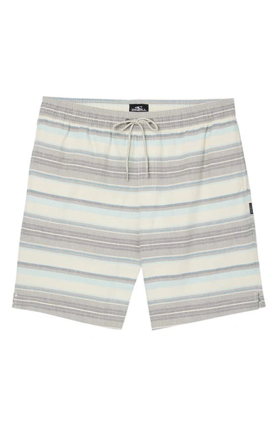 Shop O'neill Low Key Elastic Waist Drawstring Shorts In Cream