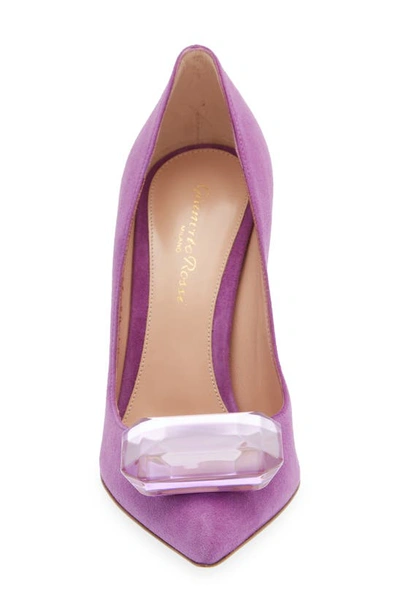 Shop Gianvito Rossi Jaipur Crystal Pointed Toe Pump In Freesia