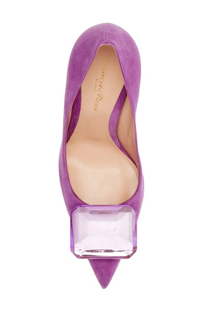 Shop Gianvito Rossi Jaipur Crystal Pointed Toe Pump In Freesia