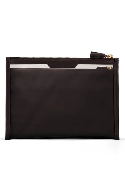 Shop Anya Hindmarch Safe Deposit Zip Pouch In Clear/ Black