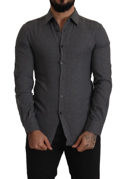 Shop Costume National Dark Gray Cotton Casual Mens Men's Shirt