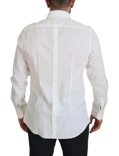 Shop Dolce & Gabbana White Cotton Slim Fit Dress Men's Shirt