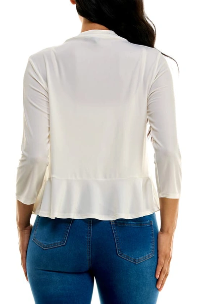 Nina Leonard Ruffle Bolero In Ivory