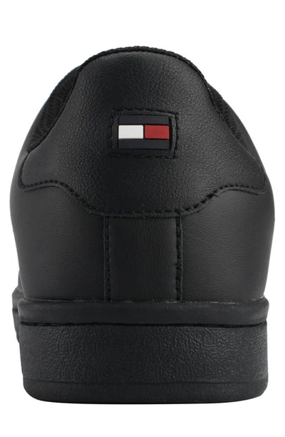 Shop Tommy Hilfiger Little Lace-up Cup Sole Sneaker In Black/ Black