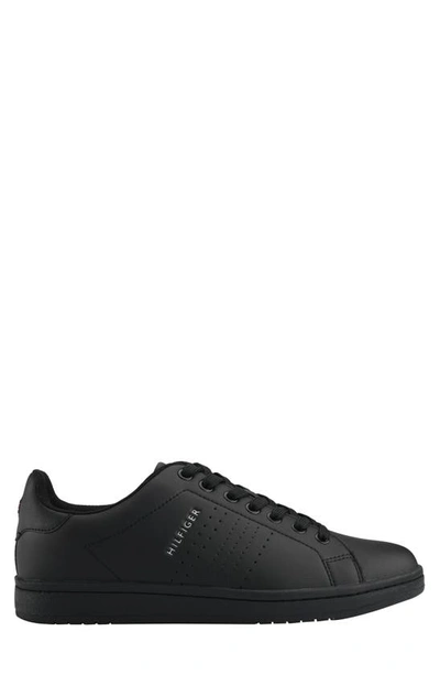 Shop Tommy Hilfiger Little Lace-up Cup Sole Sneaker In Black/ Black