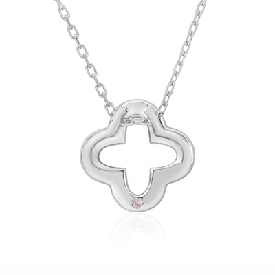 Suzy Levian Cubic Zirconia Sterling Silver Clover Pendant In White