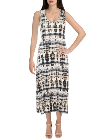 Shop Karen Kane Womens Tie Dye Mid Calf Midi Dress In Multi