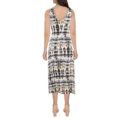Shop Karen Kane Womens Tie Dye Mid Calf Midi Dress In Multi