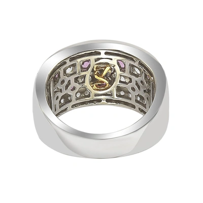 Suzy Levian Pink Sapphire And Diamond Accent In Sterling Silver And Ring