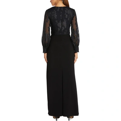 Shop R & M Richards Petites Womens Faux-wrap Maxi Evening Dress In Black