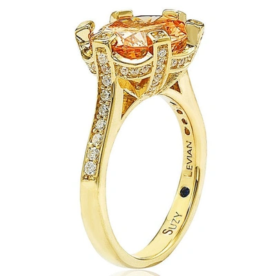 Suzy Levian Sterling Silver Orange Cubic Zirconia Ring