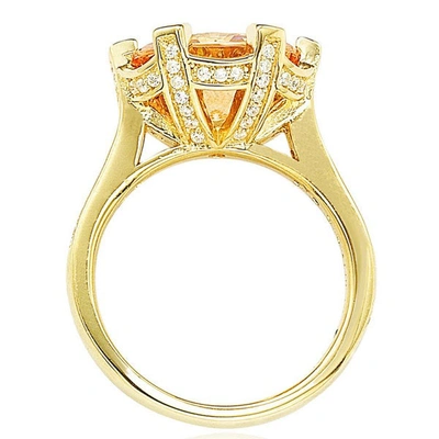Suzy Levian Sterling Silver Orange Cubic Zirconia Ring