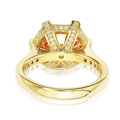 Suzy Levian Sterling Silver Orange Cubic Zirconia Ring