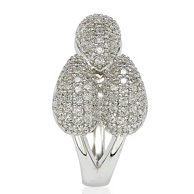 Suzy Levian Pave Cubic Zirconia Sterling Silver Ring In White
