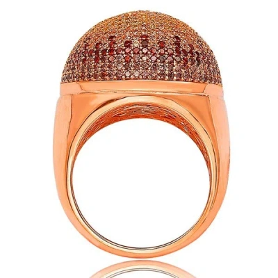 Suzy Levian Rose Goldtone Sterling Silver Cubic Zirconia Dome Ring In Pink