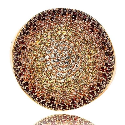Suzy Levian Rose Goldtone Sterling Silver Cubic Zirconia Dome Ring In Pink