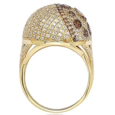 Shop Suzy Levian Golden Sterling Silver Brown Cubic Zirconia Ring