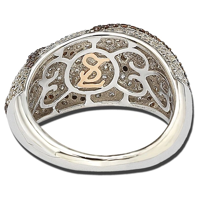 Suzy Levian Sterling Silver Cubic Zirconia Brown Brown Ring