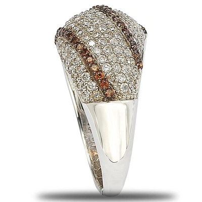 Suzy Levian Sterling Silver Cubic Zirconia Brown Brown Ring