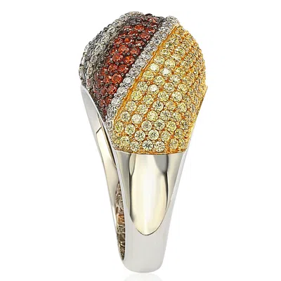 Suzy Levian Exotic Sterling Silver Cubic Zirconia Ring In Multi