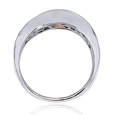 Suzy Levian Brown And White Cubic Zirconia Sterling Silver Ring