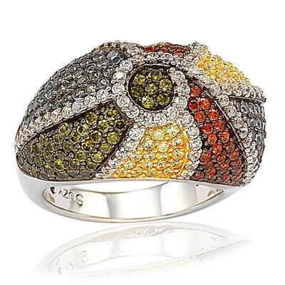 Suzy Levian Sterling Silver Exotic Cubic Zirconia Ring In Multi