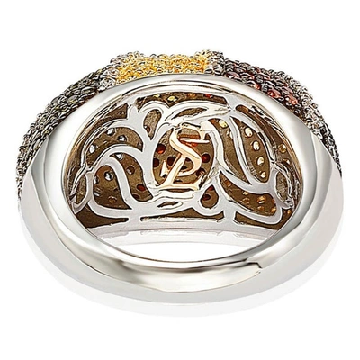 Suzy Levian Sterling Silver Exotic Cubic Zirconia Ring In Multi