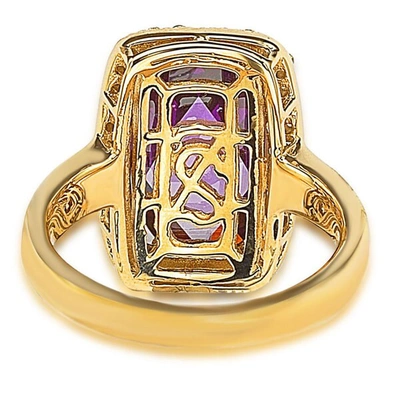 Shop Suzy Levian Gold Plated Sterling Silver Purple Cubic Zirconia Ring