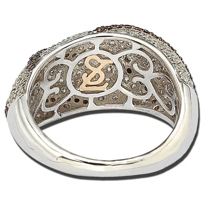 Suzy Levian Sterling Silver Cubic Zirconia Brown Brown Ring