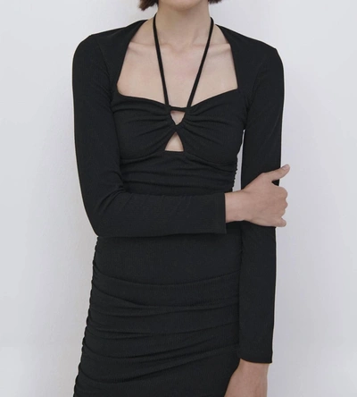 Shop Jonathan Simkhai Tanya Shaping Cutout Mini Dress In Black