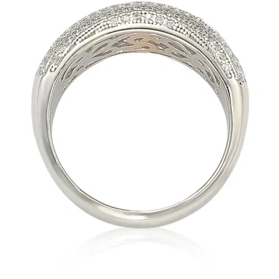 Suzy Levian Sterling Silver Cubic Zirconia Anniversary Band In White