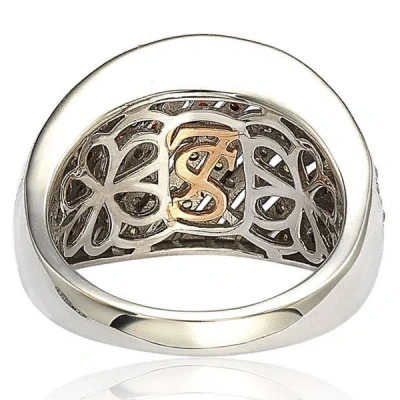 Suzy Levian Sterling Silver Cubic Zirconia Multi-color Pave Ring
