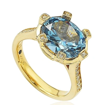 Shop Suzy Levian Sterling Silver Blue Cubic Zirconia Ring
