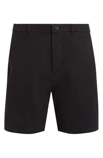 Shop Allsaints Neiva Flat Front Stretch Twill Shorts In Koto Black