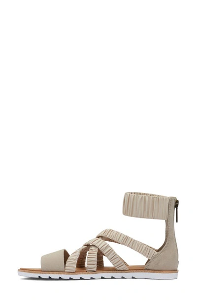 Shop Sorel Ella Ii Ankle Strap Sandal In Soft Taupe White