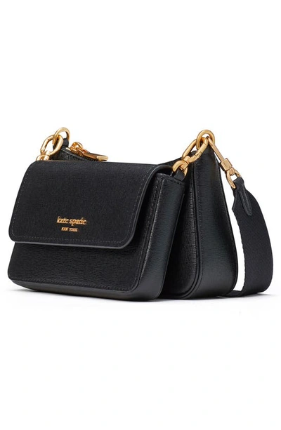 Shop Kate Spade New York Morgan Double Up Saffiano Leather Crossbody Bag In Black