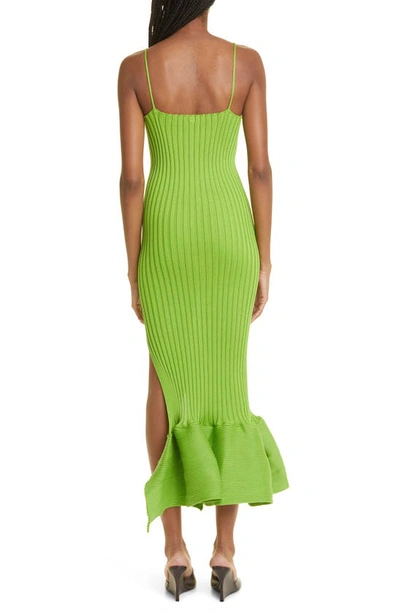 Shop A. Roege Hove Emma Fishtail Rib Sweater Dress In Apple Green