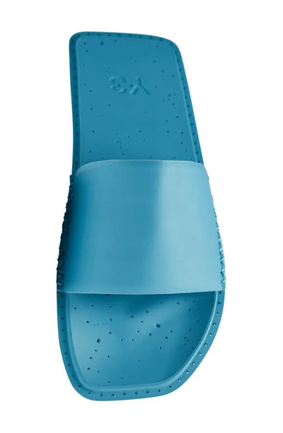 Shop Y-3 Slide Sandal In Vapour Blue/ Blue/ Blue