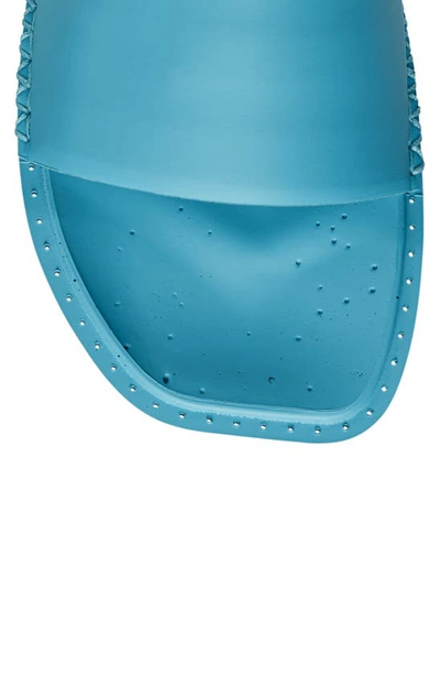 Shop Y-3 Slide Sandal In Vapour Blue/ Blue/ Blue