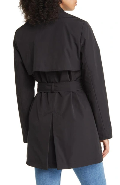 Via Spiga Double Breasted Belted Trench Coat In Black