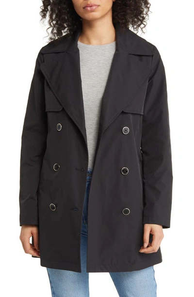 Via Spiga Double Breasted Belted Trench Coat In Black