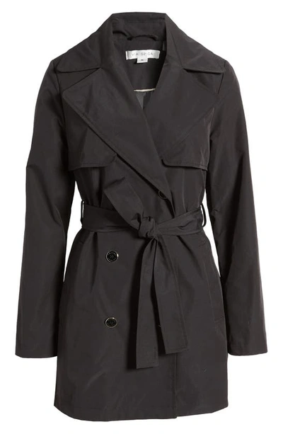 Via Spiga Double Breasted Belted Trench Coat In Black