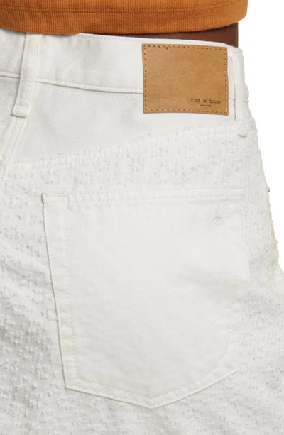 Shop Rag & Bone Kayla Eyelet Asymmetric Hem Denim Skirt In White Tweed