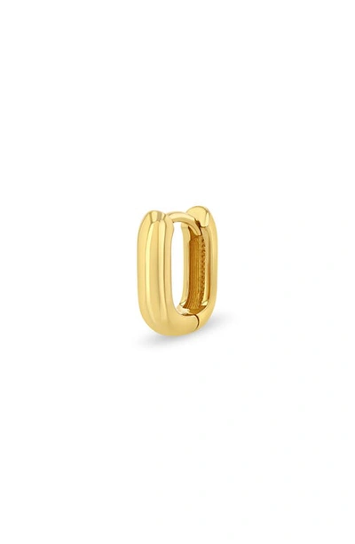 Shop Zoë Chicco Small Thick Oval Single Huggie Hoop Earring In 14k Yellow Gold
