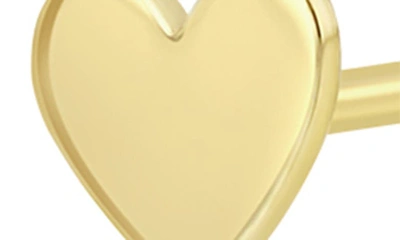 Shop Zoë Chicco Itty Bitty Heart & Prong Diamond Single Stud Earring In 14k Yellow Gold