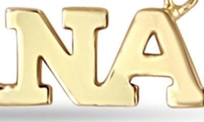 Shop Zoë Chicco Tiny Letters Nana Pendant Necklace In 14k Gold