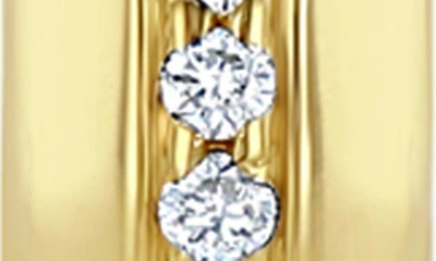 Shop Zoë Chicco 14k Pavé Diamond Huggie Hoop Earrings In 14k Yg
